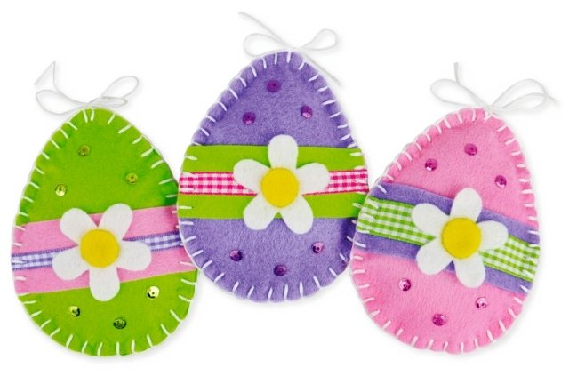 Sărbătoriți-vă personal ornamente de pâslă de ouă de Paști strasuri modele de margarete