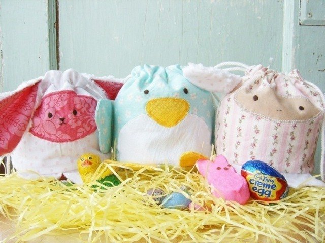 saci drăguți de Paște miel de Paște iepuraș vaci resturi de țesătură Țesătura de vacă de iepuraș de Paște Miel reunește idei