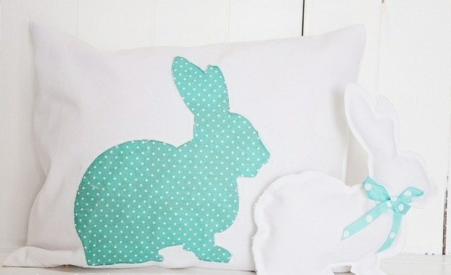 Silueta iepurasului imprimeu husa de perna de iepuras de Paste Acoperiți silueta de iepure apăsați decor arc