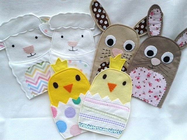 păpuși deget drăguț iepuraș de pasă pui oi 2014 Paste Iepuraș Chicken Sheep 2014 Artizanat la grădiniță