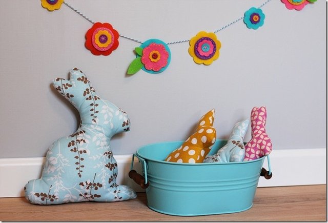 Iepurașul de Paște în formă de pernă resturi de idei Formați resturi de idei de țesături instrucțiuni meșteșuguri