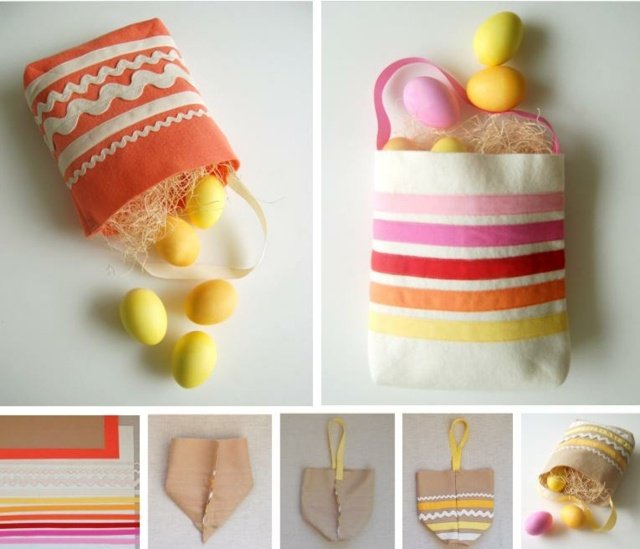 Pungă pentru copii de Paști care colectează ouă de ciocolată Copiii colectează ouă de ciocolată pentru a pregăti conul de zahăr