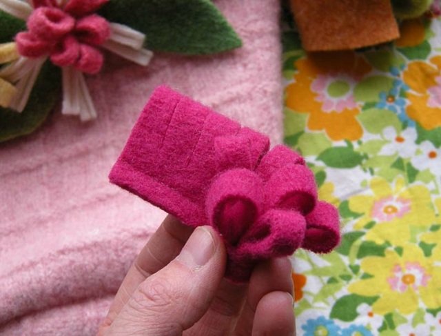 Flori simțit drăguț geantă cadou fată Paște Pungă cadou fată Cadou de Paște Pasul 8