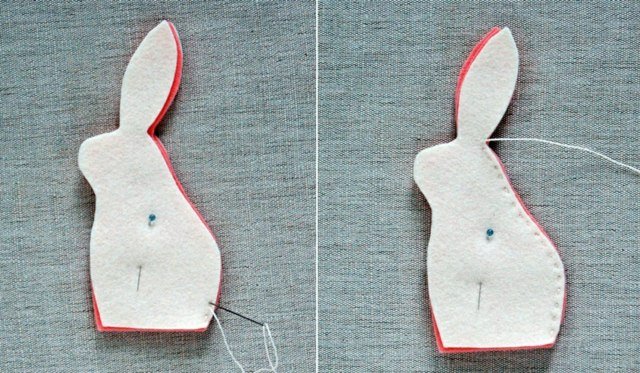 Iepurașii de Paște din figuri din pâslă coase siluete de instrucțiuni rapide Cifre tutorial rapid tăiate siluete