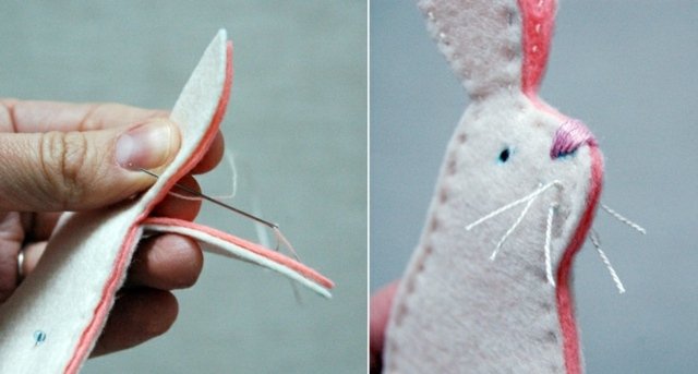 Iepurașii de Paște îți fac singur ideile de decorare din fetru Tehnicile fac singur ideile de decorare