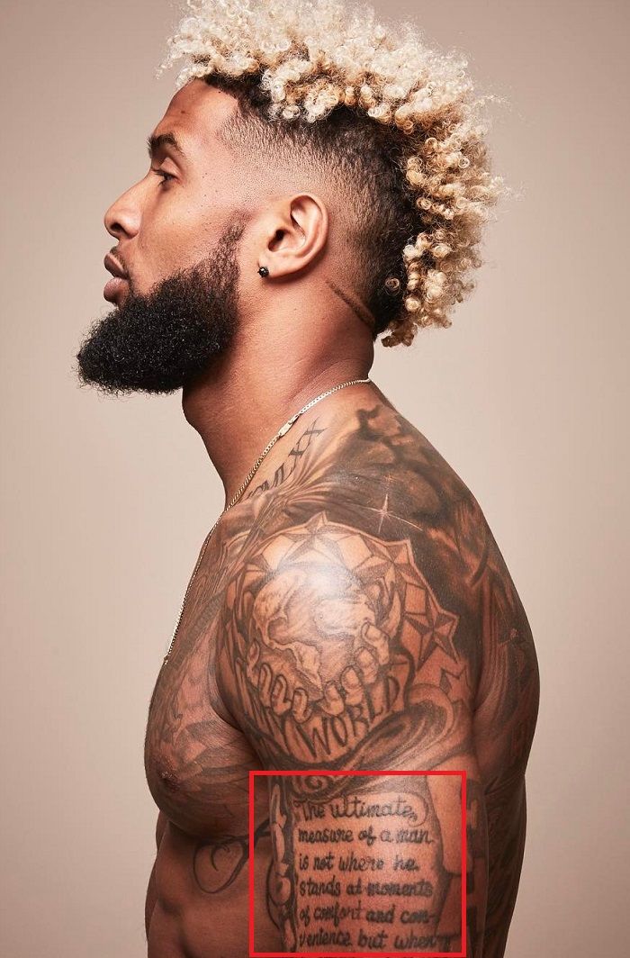Odell Beckham Jr-Citat Martina Luthera Kinga Jr-Tattoo