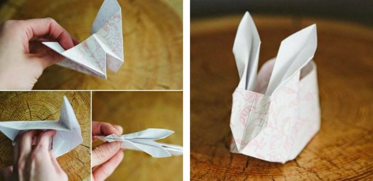 Iepurașul de buzunar este rapid și ușor de făcut iepure origami sac castron bomboane cadouri ambalare idee hârtie