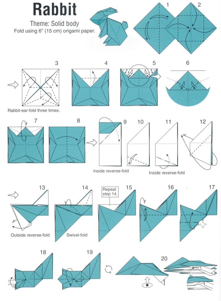 Prima parte a instrucțiunilor de origami instrucțiuni de iepure de origami jucării animale pași decorare