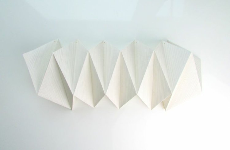 Abajur Origami cu design geometric lampă origami diamant design hârtie albă trepte