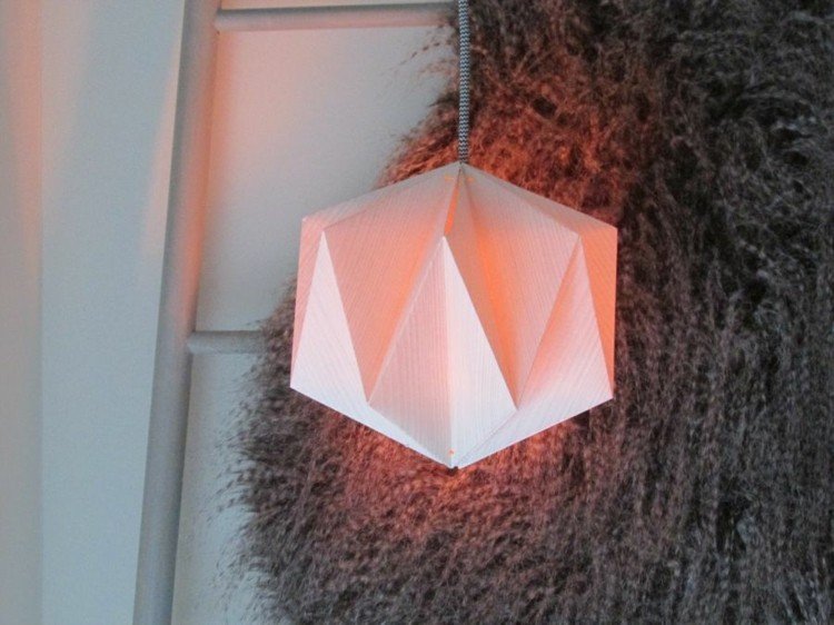 Lampa poate fi realizată din orice tapet lampă-origami pandantiv lumină roșie lumină tinker blana deco