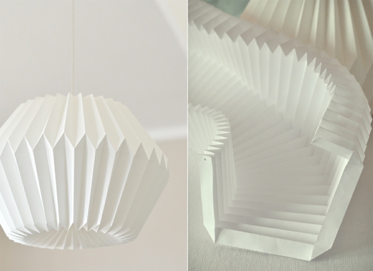 Mai întâi pliați ca un acordeon și apoi așa cum se arată lampa origami white idea fold abajur