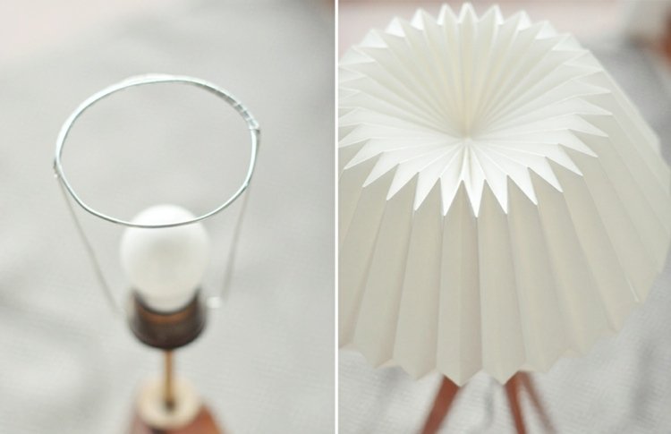 Idea de lămpi de podea Origami lampă origami lampă de podea hârtie albă stand de sârmă