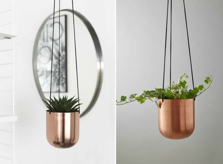 ghiveci de flori-agățat-cupru-metal-alamă-minimalist-loomingville