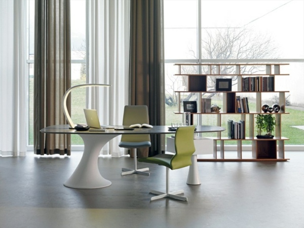 mobilier birou modern birou marca italiana culoare alb verde mobilier de birou modern Cattelan italia