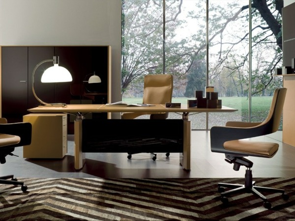 Mobilier birou lemn birou idei design tapiterie piele Mobilier birou lemn birou idei de design culoare bej