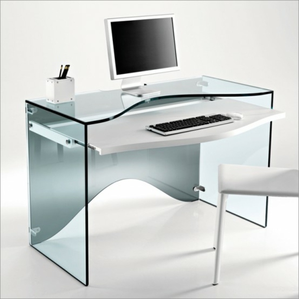 Masa computer din sticla design modern material chic Masă pentru computer din sticlă selecție elegantă de materiale