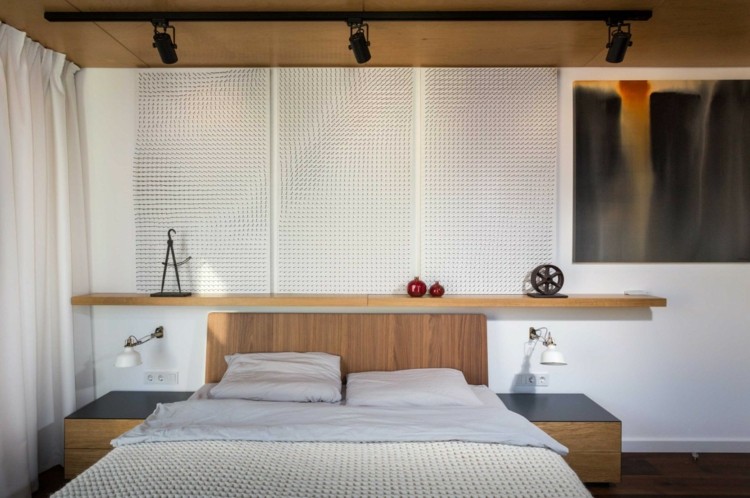 Design alb pentru pereții dormitorului idee vin cremă design perete culoare albă murală artă în trei părți