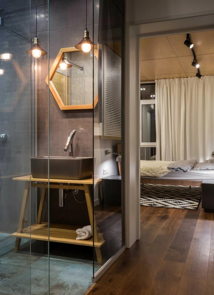 Design gri pentru baia dormitorului idei raft vin design original chiuveta perete sticla