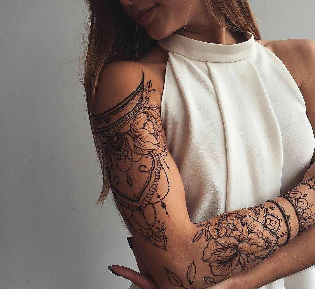 Design tatuaj femei braț tatuaj durere mandala motive semnificație