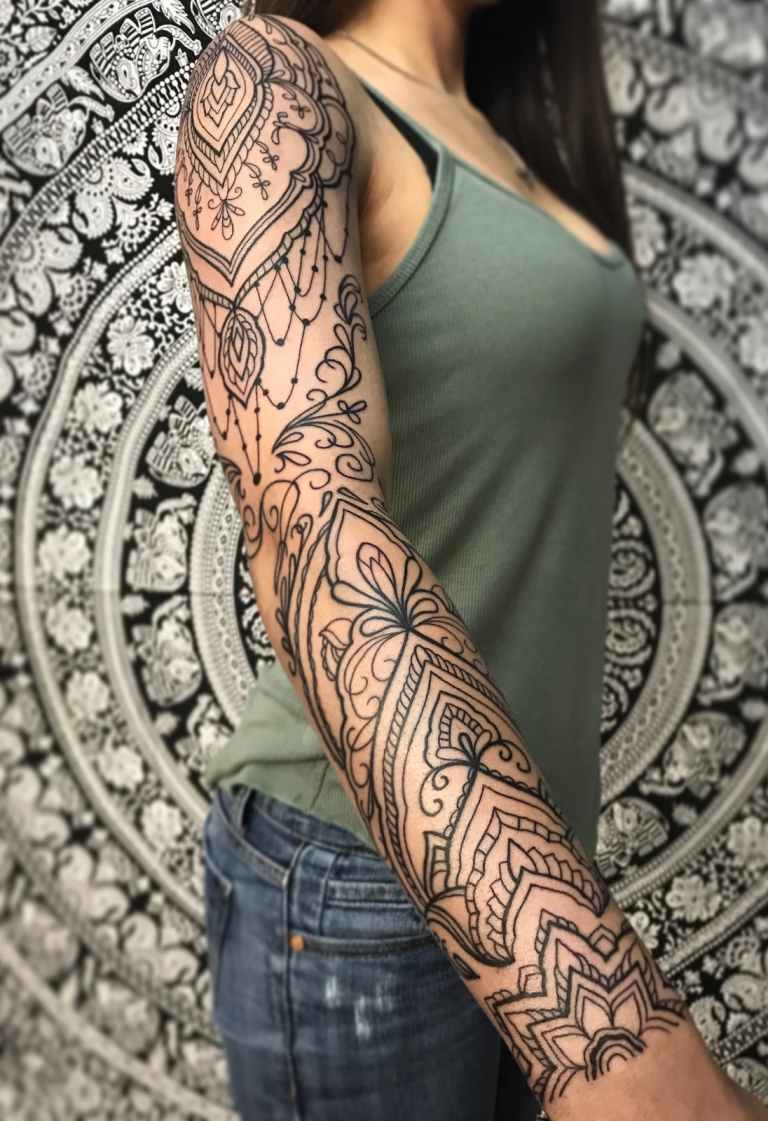 Tattoomotive femeie mandala tatuaj înseamnă tatuaj design brațul superior