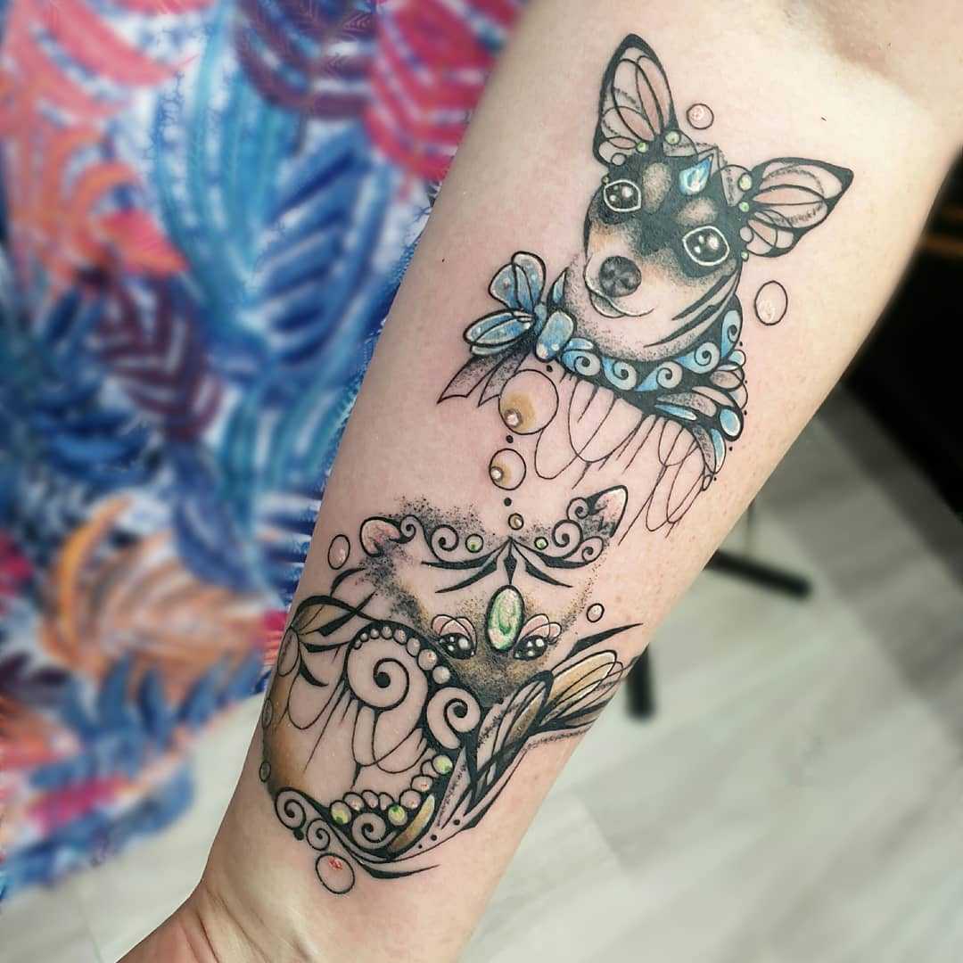 Tatuaj antebraț femeie tatuaj motor câine tatuaj tendințe tatuaj