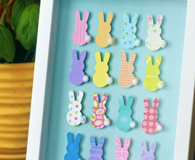 Meșteșuguri de Paști decorare iepurași din hârtie siluete rame de imagini Meșteșuguri de Paște idei de decorare iepurași de hârtie siluete rame de imagini