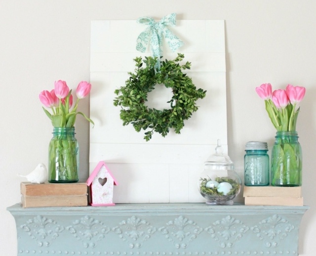Lalele Birdhouse Wreath Easter Eggs Mirror Jam Borcane