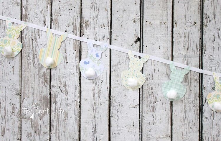 Ghirlanda iepurașului de Paște - hârtie de cărți și bile de bumbac Iepurașul de Paște-hârtie-ghirlandă-ghirlandă-albume-de-hârtie-bile-de-vată