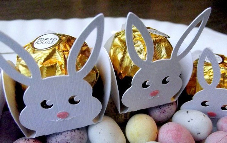 Mini iepurași de Paști pentru dulciurile Ferrero Rocher Easter Bunny-tinker-paper-ferrero-rocher-holder