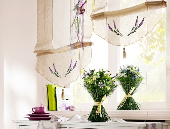 Decor de primăvară fereastră flori perdele Ferestre de primăvară flori perdele