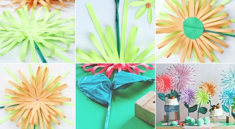 flori de hârtie-tineri-copii-crepe-hârtie-meșteșug-din-hârtie-idei-ușoare-de-tineri