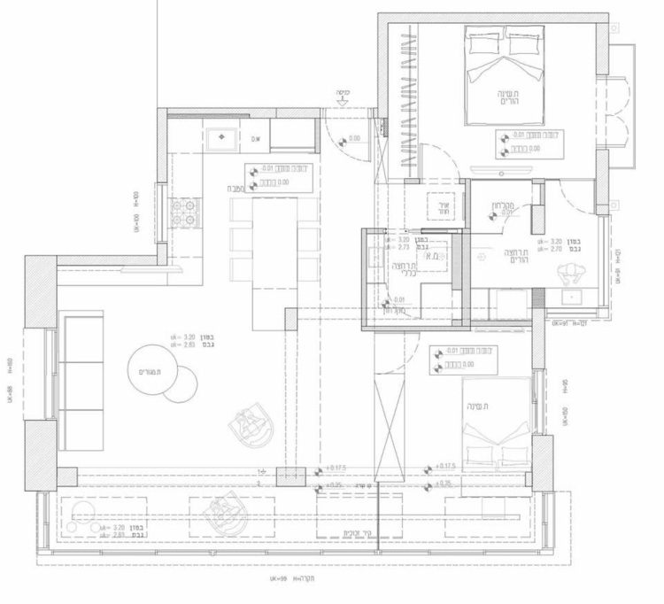 Planul apartamentului din Israel Parchet-heringbone-floor-plan-gordon-tel-aviv-israel-apartment