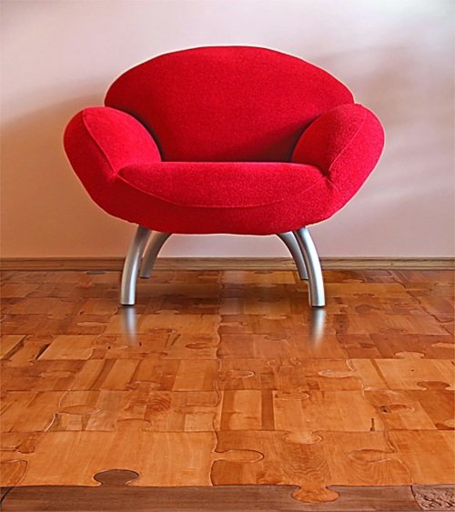 Design parchet puzzle din lemn