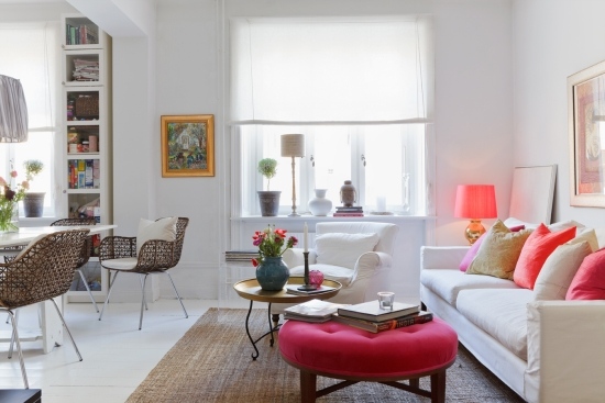 culori pastelate pentru livingul modern detalii roz