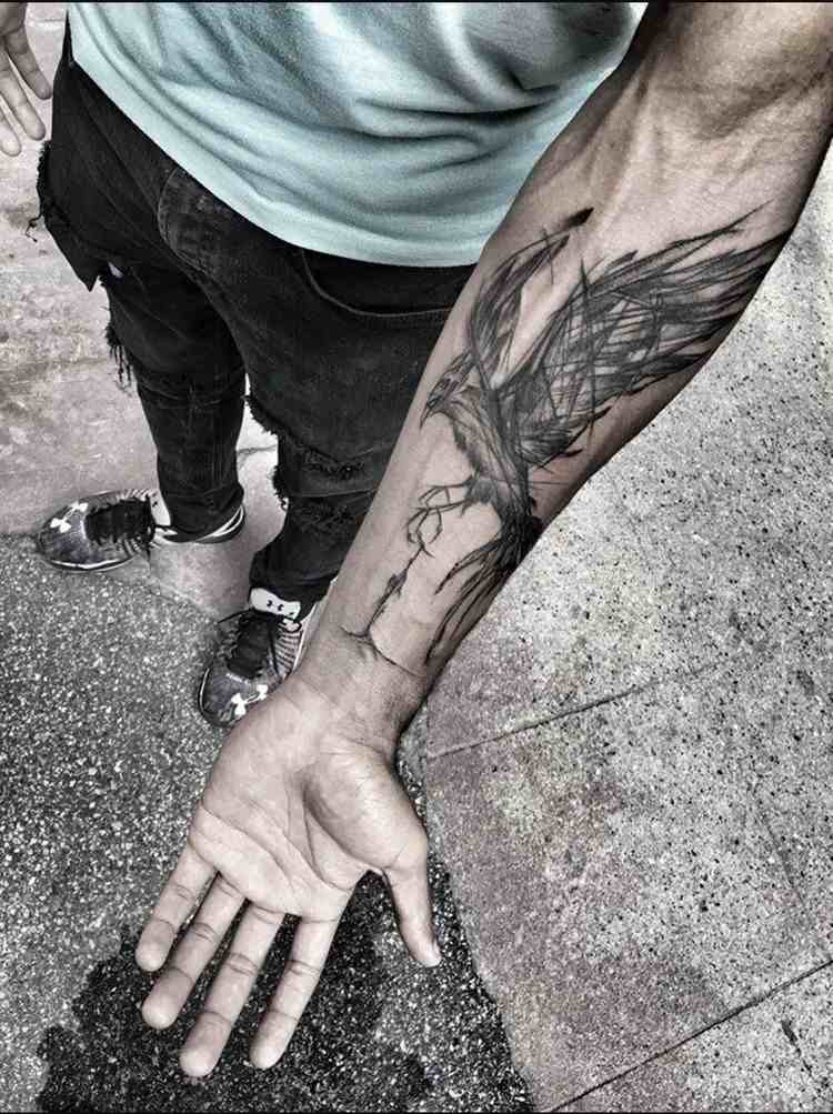 tatuaj Phoenix designuri tatuaje mitologie pasăre foc mitografie neagră plasare antebraț