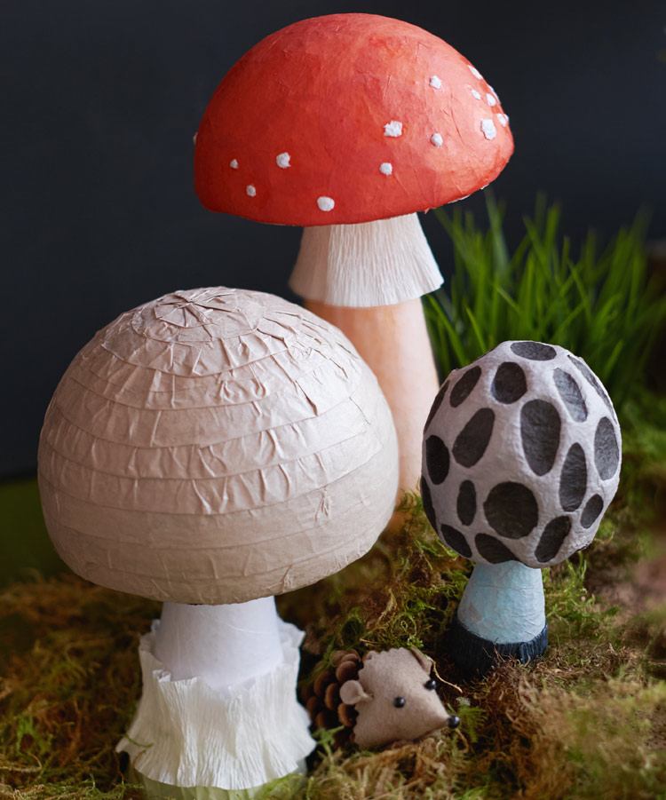 face ciuperci hârtie diorama construi