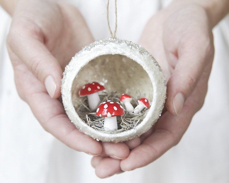 faceți-vă singuri ciuperci diorama paie