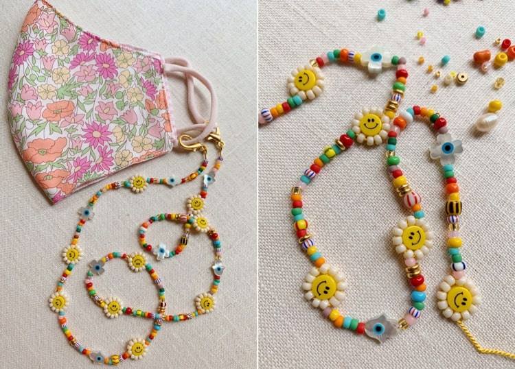 Faceți-vă un lanț de mască pentru copii cu margele și motive colorate