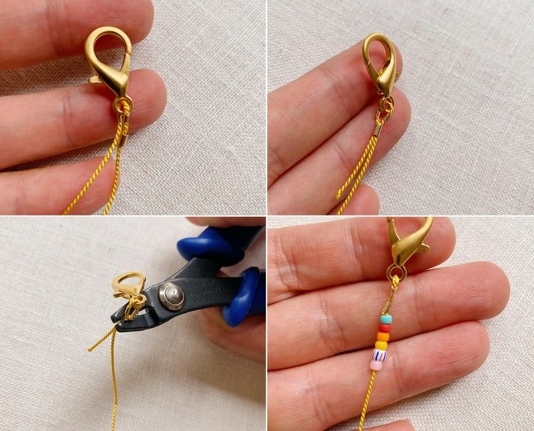 Instrucțiuni pentru un lanț de mască cu sfoară și mărgele mici colorate