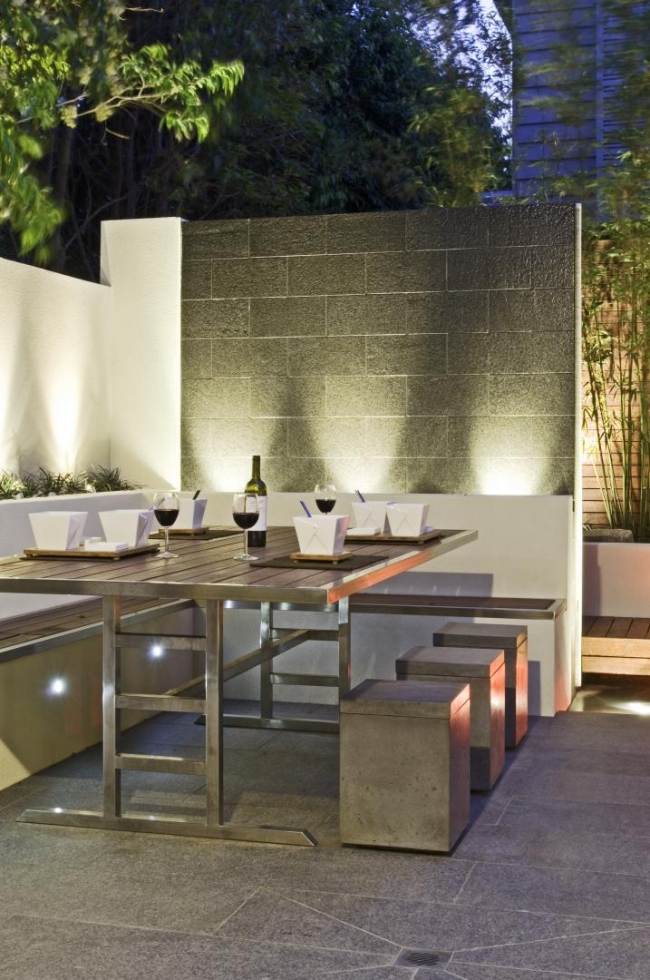 Scaun grup plantat grădină urbană idei iluminat-pardoseală piatră naturală