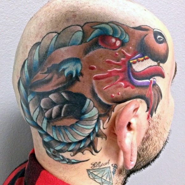 Ram Tattoo na glavi za moške