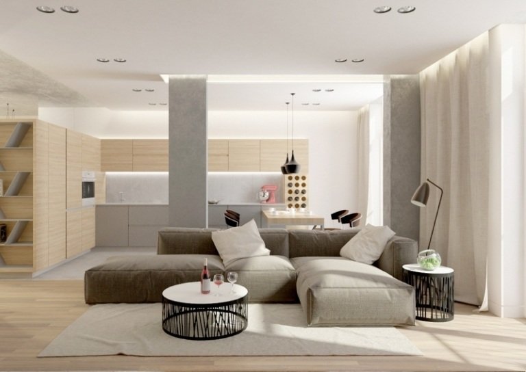 elementele interioare gri din lemn arată pentru mai mult confort idei-design-interior-gri-alb-living-canapea-module-masuta tapitata
