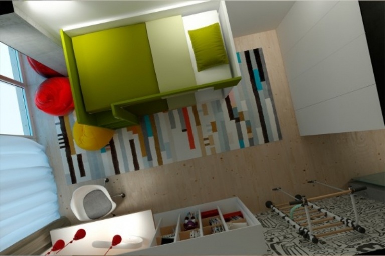 Idei de design interior pentru camere moderne pentru copii idei-design-interior-accente-gri-colorate-camere-copii-pat-covoare-figuri