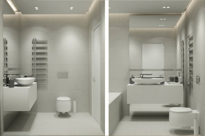 baie cu design minimalist în alb idei de design interior-gri-alb-baie-unghiular-sanitar-mobilier-minimalist