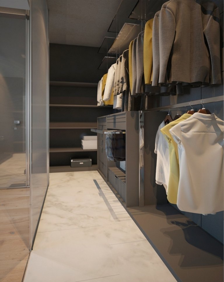dressing modern în dormitorul matrimonial idei-design-interior-vestiar-gri-haine-rack-de-imbracaminte