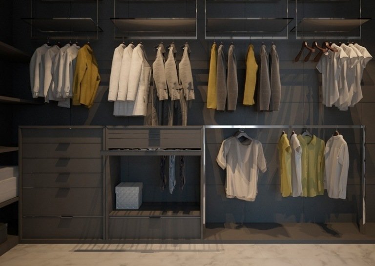 Sistemul de garderobă asigură ordinea în dressing idei-design-interior-vestiar-gri-haine-rack-umerase-aranjament-imbracaminte