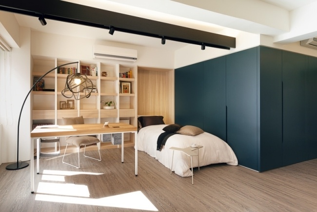 Proiectare cameră multifuncțională - birou acasă pentru dormitor Design interior multifuncțional - zonă de dormit, birou acasă, mobilier de birou