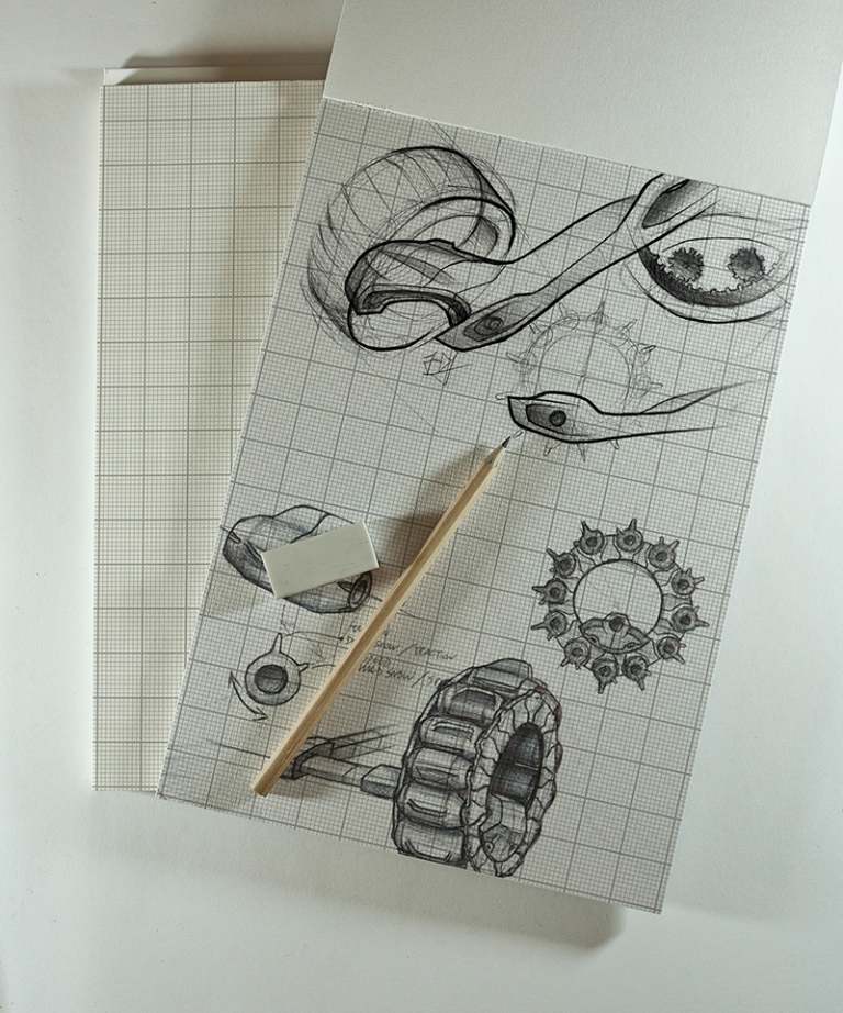 Desene de mână în creion RDSV-snowmobile-desen-creion-radier-desen-hârtie-desen-handmade