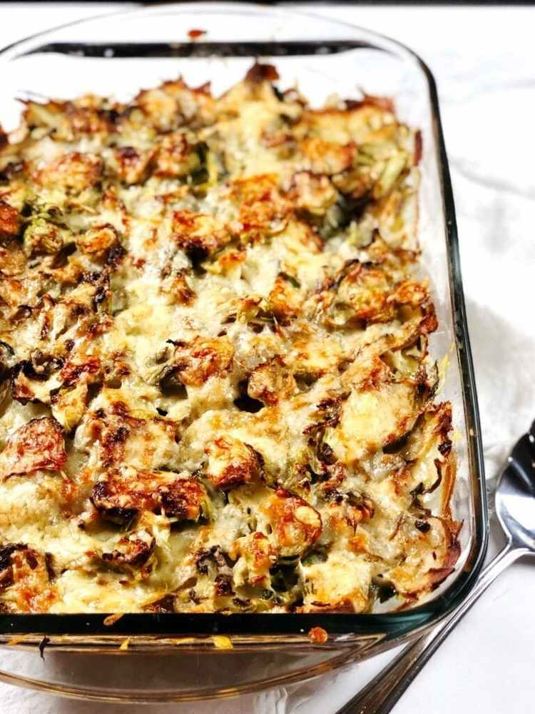 Rețetă de gratin de varză de Bruxelles de cartofi pentru gratină la cuptor