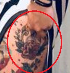 Rubino rožių girlianda Tatuiruotė